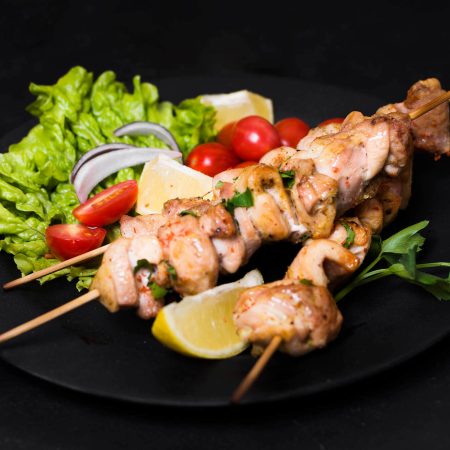 Orange Beef Kabobs with Grilled Fruit Recipe